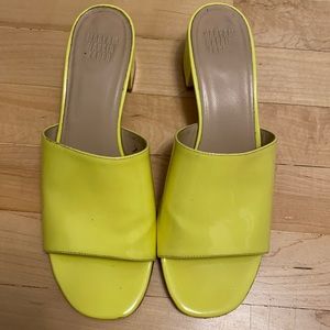 MNZ Maryam Nassir zadeh neon yellow mule shoes